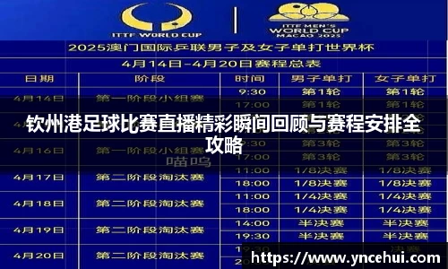 钦州港足球比赛直播精彩瞬间回顾与赛程安排全攻略